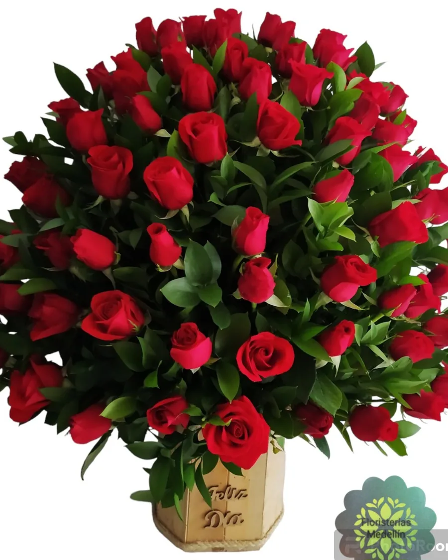 Ramo grande de rosas rojas